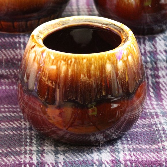 Vintage Three Piece Ceramic Brown Dripware USA Pottery  Set - Picture 8 of 10